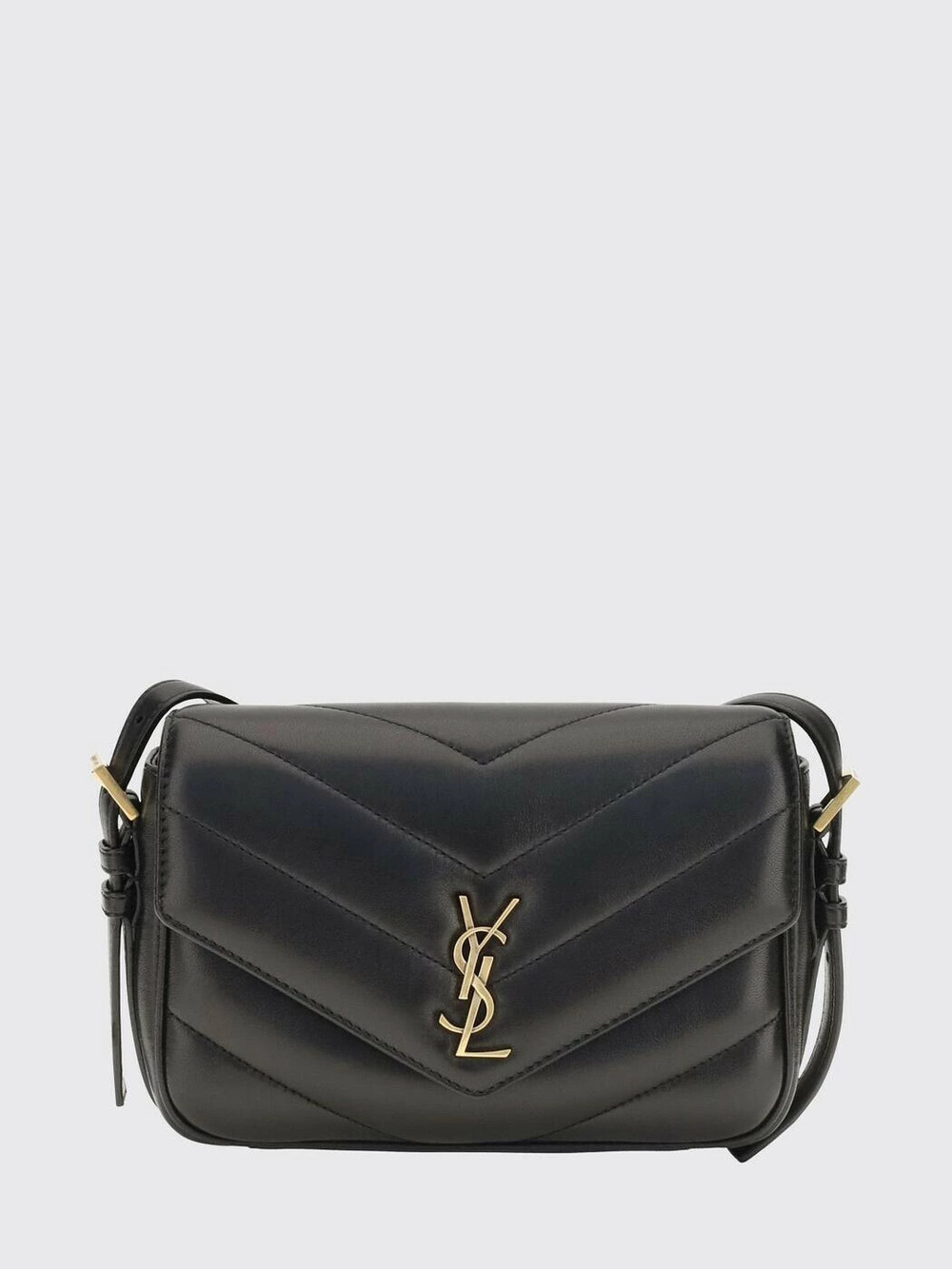 Saint Laurent Lou Leather Camera Crossbody Bag Black